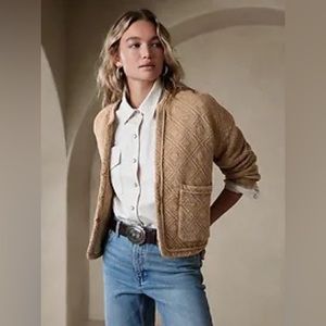 (Never worn) Quilted Cardigan
Color:
New British Khaki
Size:
L Petite